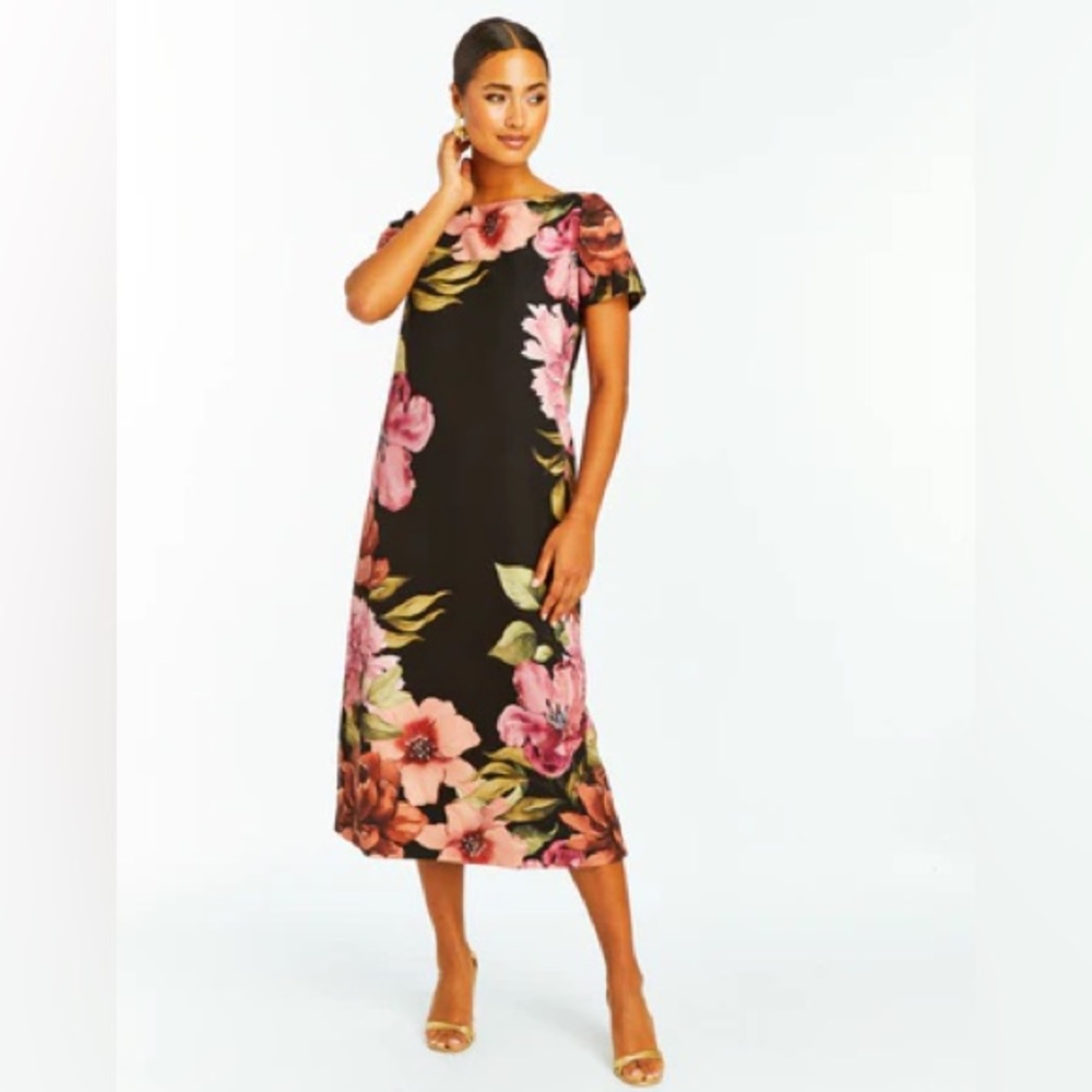 Floral Black Dress